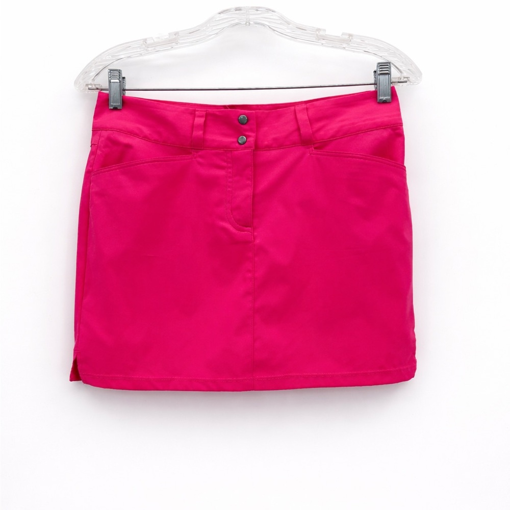 Adidas Hot Pink Athletic Mini Skirt High-Waisted Golf-Tennis Skort Style Sise 2 - Picture 2 of 15